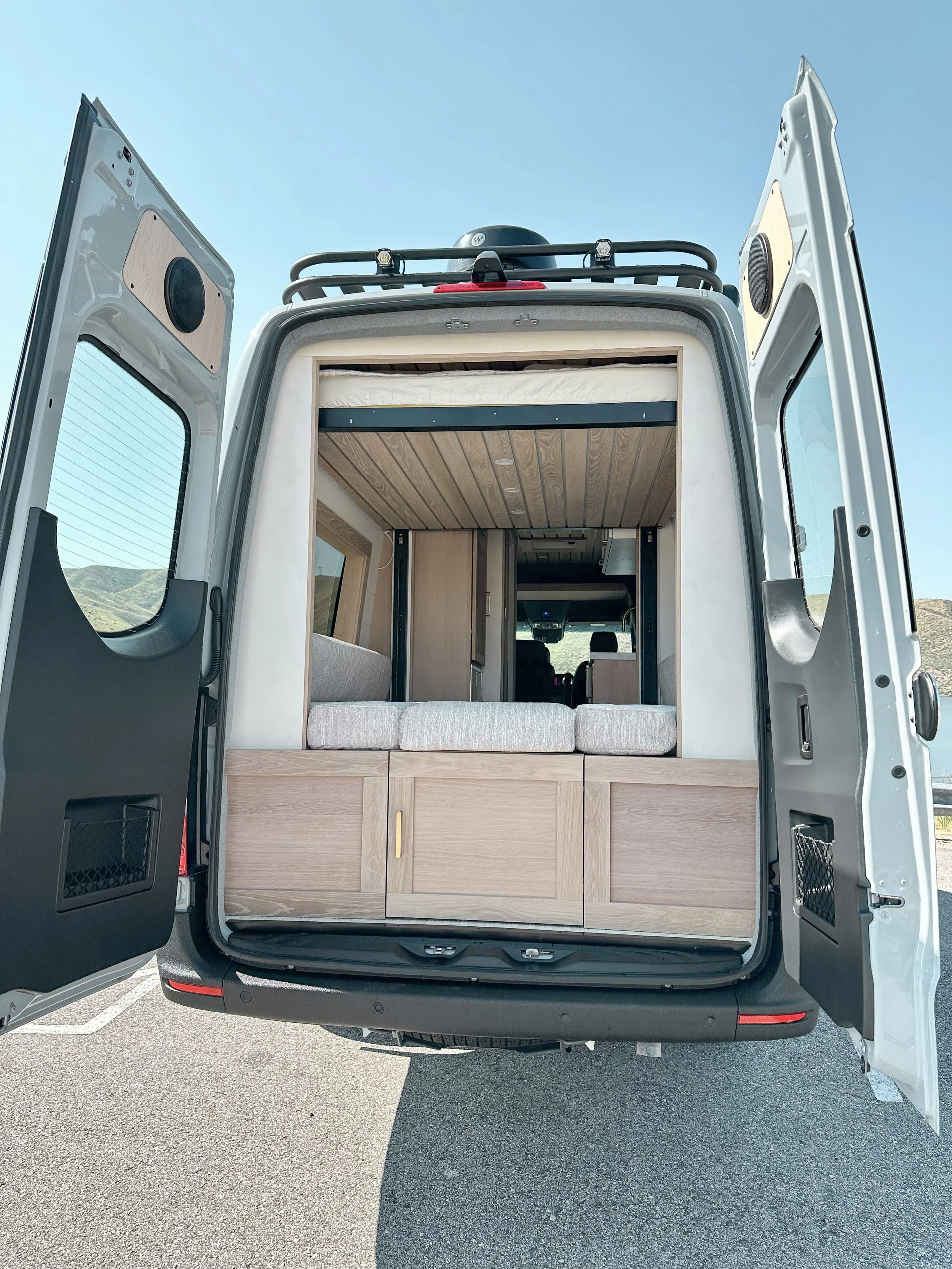 FAMILY VAN TOUR | Bed Lift to Sleep 4! — Sara & Alex James